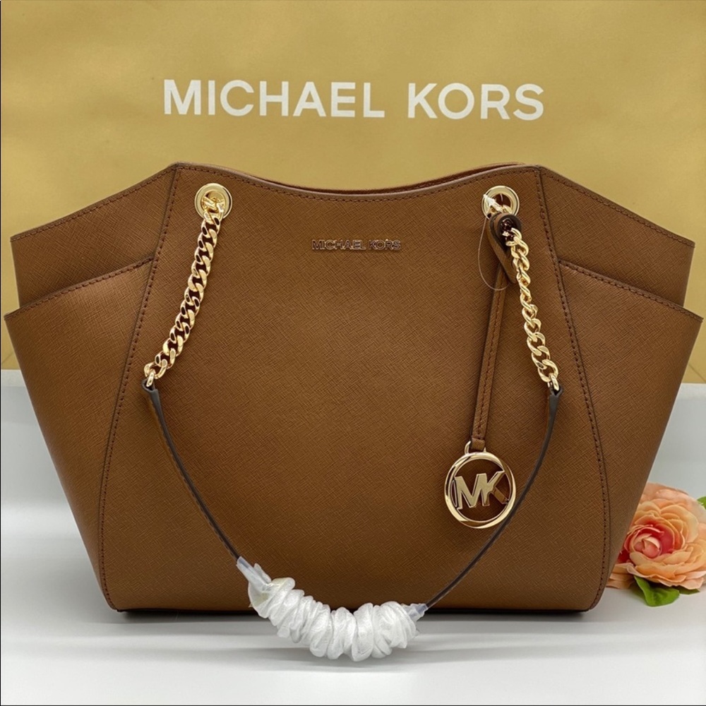 MICHAEL KORS LG CHAIN SHOULDER TOTE LUGGAGE - Picture 7 of 16